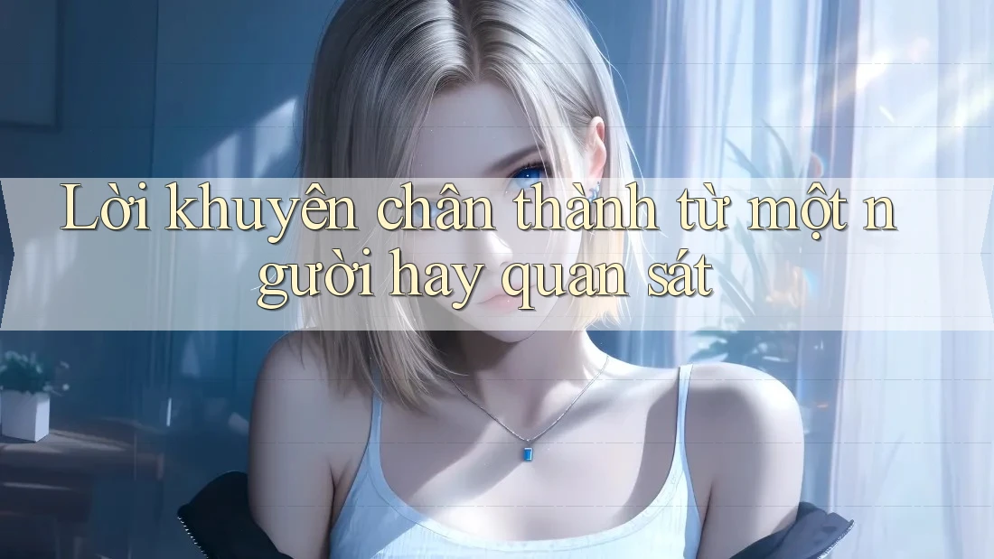 Lời khuyên chân thành từ một người hay quan sát